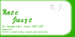 mate juszt business card